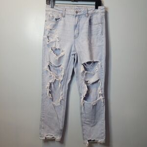 American Eagle Strigid 90's Straight Distressed Torn  Womens‎ Jeans Size 8